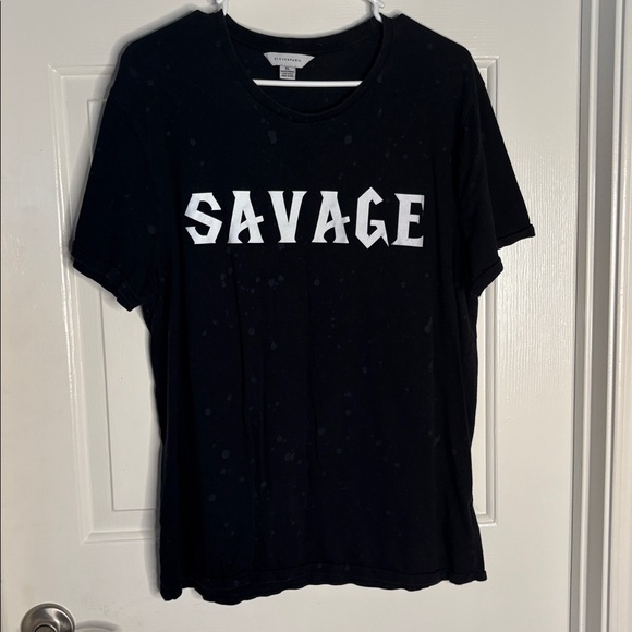 Tops - ElevenParis Savage Black T-shirt With Intentional Bleach Spots